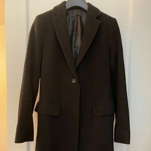 Uniqlo Women Wool Blend Chesterfield Coat Black XS